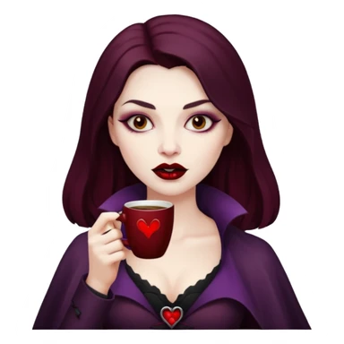 woman vampire drinking coffee sticker