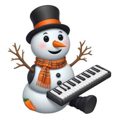 Snowman with Musical Instrument keyboard sticker