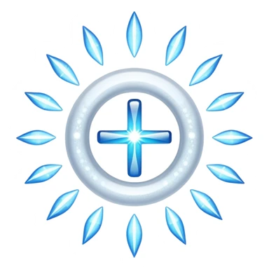 glitter white symbol of health + sticker