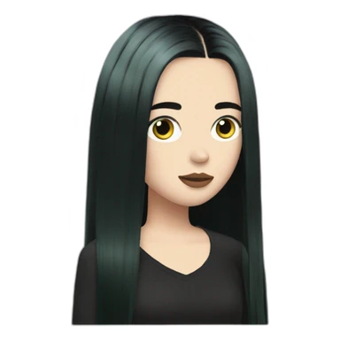 Billie eilish black hair sticker
