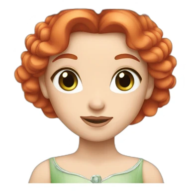 white-skinned red-haired princess with green eyes sticker