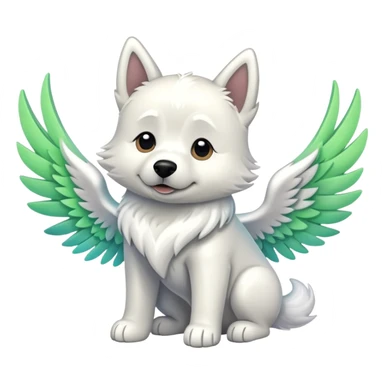 Perro con aurora y alas, solo líneas  sticker