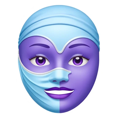 a white skincare mask purple blue pack sticker