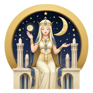 The cream-colored hight Priestess Tarot card sticker