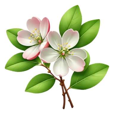 single Apple blossom, straight stem sticker