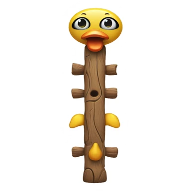 Totem pole with a rubber ducky at the very top sticker