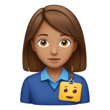 Give Linnea brown hair and a nametag that says Linnea sticker