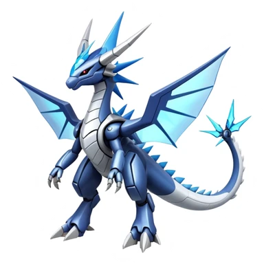  Cool Edgy Shiny Futuristic Ethereal Legendary Dialga-Digimon-Palkia-hybrid full body sticker