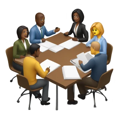 team meeting at a table sticker