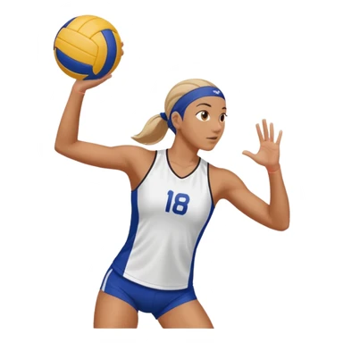 someone turning over a point in a volleyball match sticker