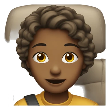 smiling girl in car interior lips closed sticker