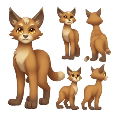 Anthro Beige-Orange-Brown Furry-Sona-Fakemon Lynx-Caracal Full Body sticker