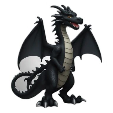 black dragon saying hi sticker