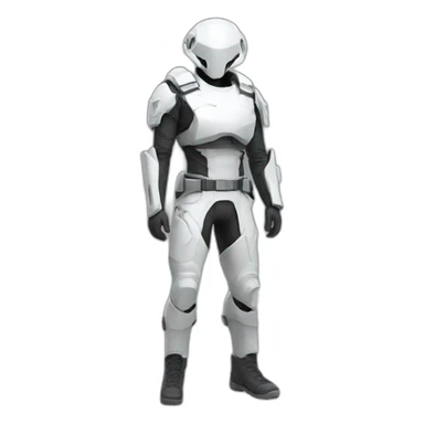 futuristic white Phantom squad Infiltration armored pants sticker
