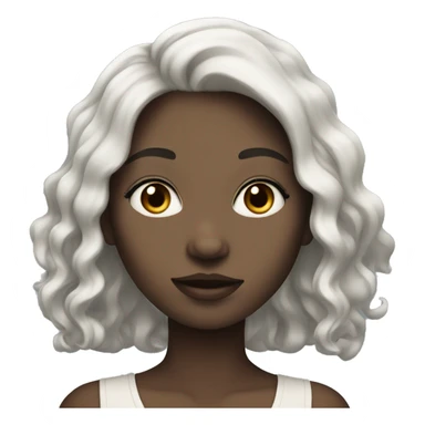 Pale girl with black wavy hair sticker