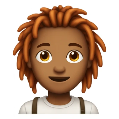 orange brown hair boy with dreads sticker