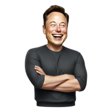 full body Laughing Elon musk sticker