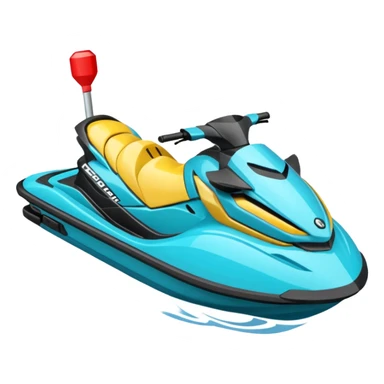 moto de agua turquesa sticker
