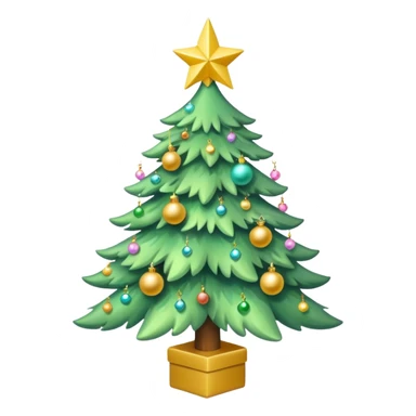 a pastel green christmas tree a yellow star sticker