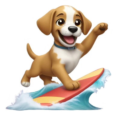 Puppy surfing sticker