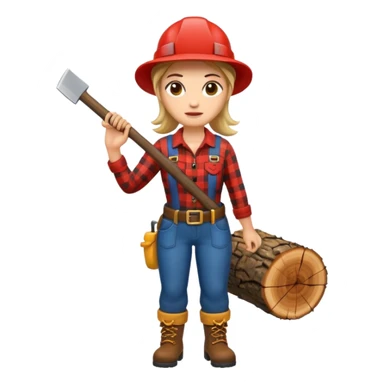 lumberjack woman sticker