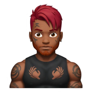 black man with red hair and tattoos sticker