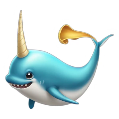 Narwhale with a unicorns horn sticker