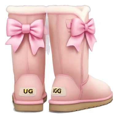 Light pink UGG boots with light pink bows ￼ sticker