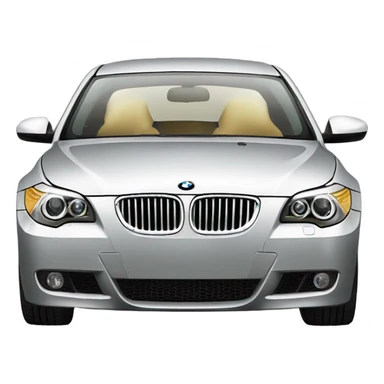 BMW E60 530D car in silver color with gold rims sticker