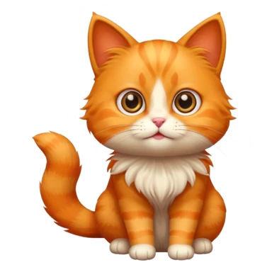 Cute adorable little orange cat sticker