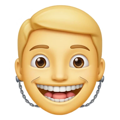 Emoji sonriente con brackes sticker
