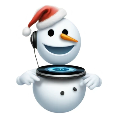Snowman DJing for elves sticker