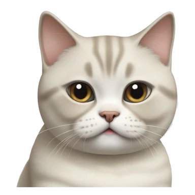 a cream and white British shorthair cat is itching sticker