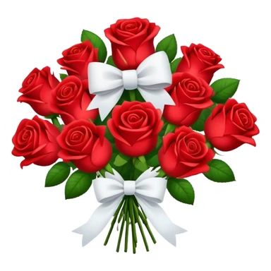 red roses Bouquet with white bow sticker