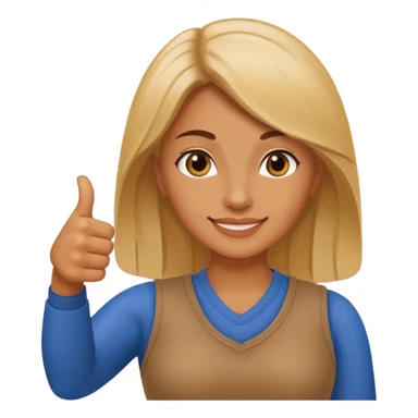 Woman making thumbs up  sticker