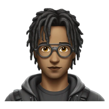 cyberpunk harry poter realistic sticker