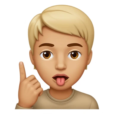 Cara con labio mordido y dedo índice en la boca sticker