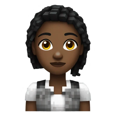black young woman in minecraft style sticker