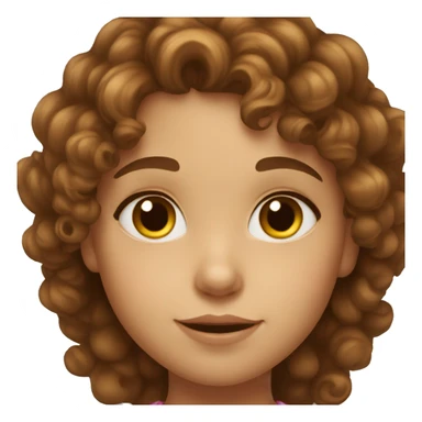 5 year old girl with curly brown hair and brown eyes sticker