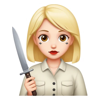 girl with a knife sticker