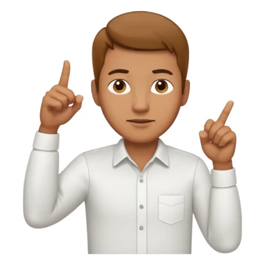 man pointing down sticker