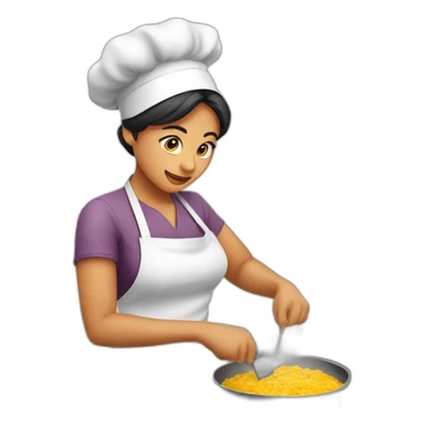 Mujer cocinando con delantal sticker