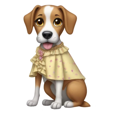 Dog wearing a dress sticker