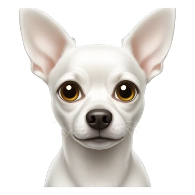 White chihuahua with small nose sticker