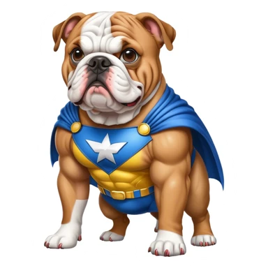 bulldog ingles traje super héroe sticker