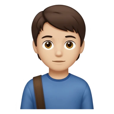 Dark brown hair, light bronw skined and is a boy sticker