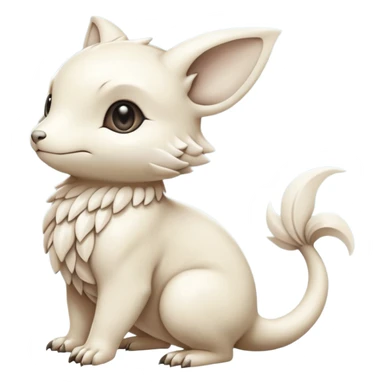 White soft natural realistic romantic vintage antique divine beautiful elegant pretty precious cute young youthful  Fakémon-Pokémon-hybrid-creature sticker