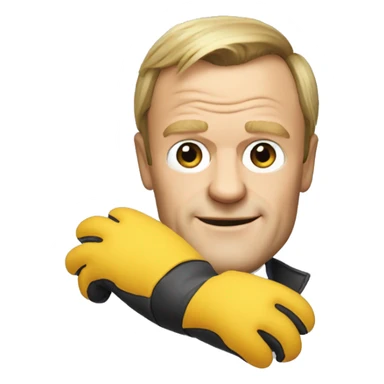 donald tusk wearing gloves sticker