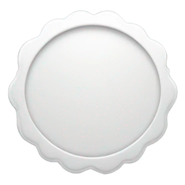 shape of a single circular white badge that has scalloped edges  sticker