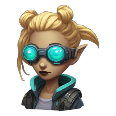 cyberpunk alien character desing scifi roguelike rpg style inspired by slay the spire digital art sticker